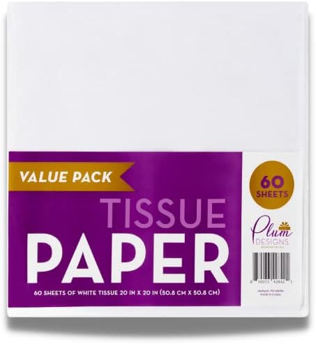 Papel de Seda Blanco para Regalos 20 x 20 - 60 Hojas, Papel de Embalaje Premium Sin Ácido - imagen 1