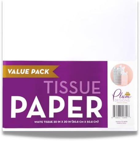 Papel de Seda Blanco para Regalos 20 x 20 - 60 Hojas, Papel de Embalaje Premium Sin Ácido - imagen 2