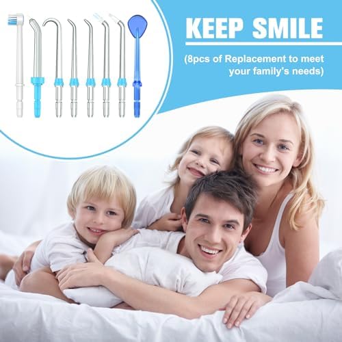 Consejos de Repuesto para Irrigador Oral Waterpik, 8 Piezas de Puntas Clásicas y Cabezas de Cepillo Compatibles - imagen 3