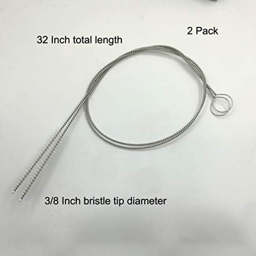 Juego de 2 Cepillos de Limpieza con Punta de Cerda de 3/8” x 32” Pulgadas - Herramienta Flexible para Limpiar Barriles, Tubos de Alimentación y - imagen 3