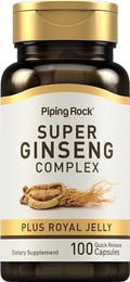 Suplemento de Ginseng Piping Rock | 100 Cápsulas Complejas | con Jalea Real | Suplemento No Transgénico y Libre de Gluten - imagen 1