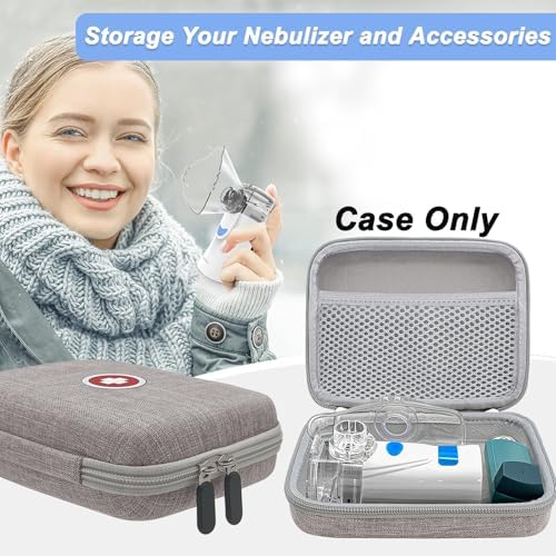 Funda Klawdsky para Nebulizador Portátil, Bolsa Médica de Viaje, Estuche Duro para Inhalador y Espaciador para Adultos (Solo Bolsa) - imagen 3