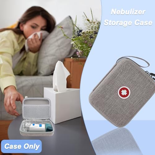 Funda Klawdsky para Nebulizador Portátil, Bolsa Médica de Viaje, Estuche Duro para Inhalador y Espaciador para Adultos (Solo Bolsa) - imagen 4