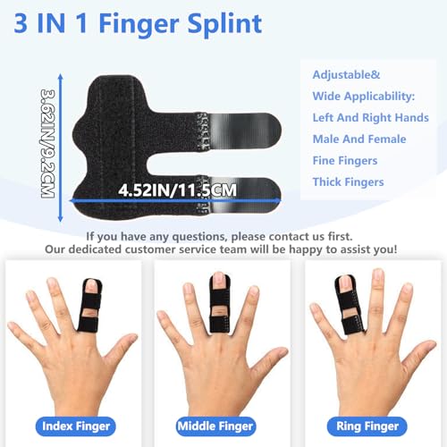 Consss 2 Piezas de Férulas Ajustables para Dedos, Soporte para Artritis, Tendinitis y Lesiones de Mano – Ideal para Dedo Índice, Medio y Anular, Uso - imagen 2