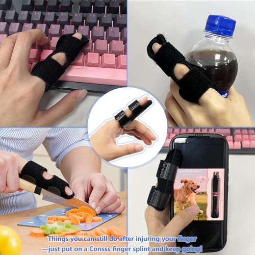 Consss 2 Piezas de Férulas Ajustables para Dedos, Soporte para Artritis, Tendinitis y Lesiones de Mano – Ideal para Dedo Índice, Medio y Anular, Uso - imagen 3