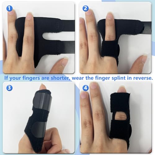 Consss 2 Piezas de Férulas Ajustables para Dedos, Soporte para Artritis, Tendinitis y Lesiones de Mano – Ideal para Dedo Índice, Medio y Anular, Uso - imagen 4
