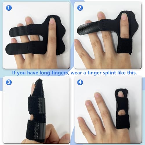 Consss 2 Piezas de Férulas Ajustables para Dedos, Soporte para Artritis, Tendinitis y Lesiones de Mano – Ideal para Dedo Índice, Medio y Anular, Uso - imagen 5
