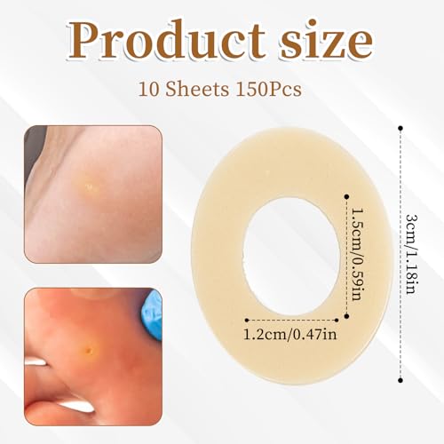 150 Piezas de Almohadillas para Dedos de Maíz, Parche Ovalado Autoadhesivo para Callos, Almohadillas de Espuma Suave para Alivio del Dolor, - imagen 2