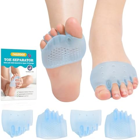 Separadores de Dedos y Almohadillas Metatarsales TASZOOS para Mujeres y Hombres – 4 Pzs, Espaciadores de Gel para Alivio del Dolor, Cómodos para - imagen 1