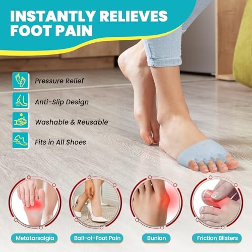 Separadores de Dedos y Almohadillas Metatarsales TASZOOS para Mujeres y Hombres – 4 Pzs, Espaciadores de Gel para Alivio del Dolor, Cómodos para - imagen 2