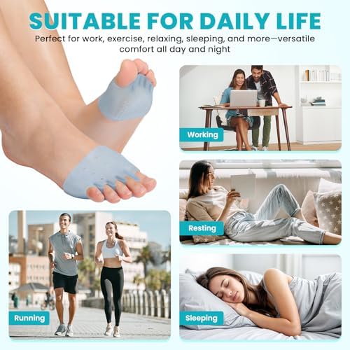 Separadores de Dedos y Almohadillas Metatarsales TASZOOS para Mujeres y Hombres – 4 Pzs, Espaciadores de Gel para Alivio del Dolor, Cómodos para - imagen 6
