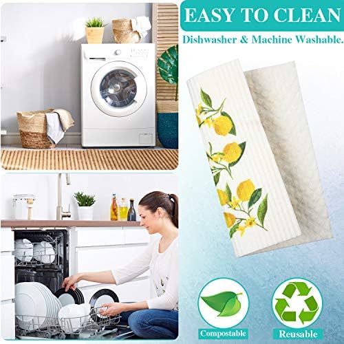 Set de 6 Paños de Cocina de Limón Boao, Absorbentes y Reutilizables, Sin Olor, Toallas Prácticas para Cocina, Manos y Mesas, Regalos Útiles - imagen 3