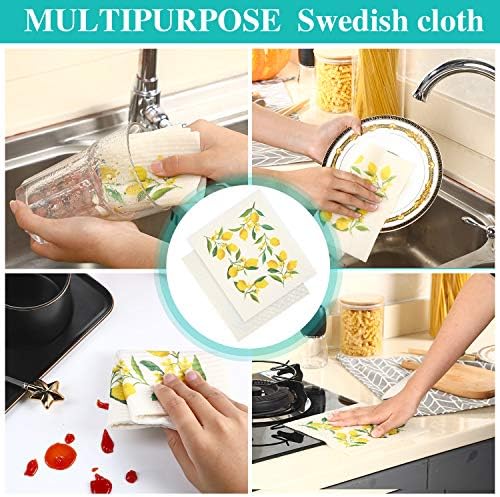 Set de 6 Paños de Cocina de Limón Boao, Absorbentes y Reutilizables, Sin Olor, Toallas Prácticas para Cocina, Manos y Mesas, Regalos Útiles - imagen 4