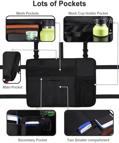 Bolsa para Andador LIGHTMEUP con Soporte para Taza - Organizador Resistente al Agua para Andadores Plegables, Accesorios para Adultos Mayores y - imagen 2