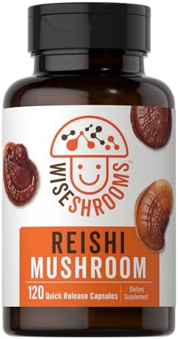 Cápsulas de Extracto de Hongo Reishi Carlyle | 120 Unidades | Suplemento Sin OGM y Libre de Gluten | por Wiseshrooms - imagen 1