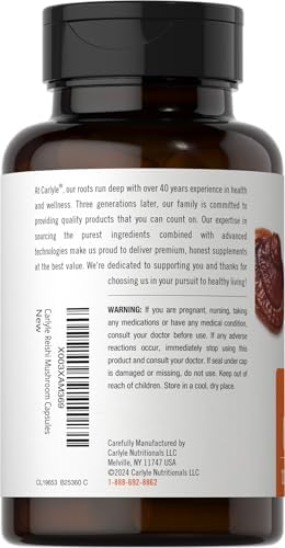 Cápsulas de Extracto de Hongo Reishi Carlyle | 120 Unidades | Suplemento Sin OGM y Libre de Gluten | por Wiseshrooms - imagen 3