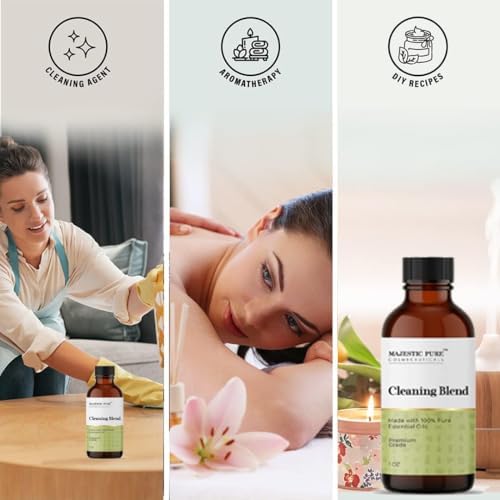 Mezcla de Aceites Esenciales para Limpieza Majestic Pure | 100% Puro y Natural | Limón, Naranja, Menta, Cebadilla | Aromaterapia y Difusor | 1oz - imagen 3