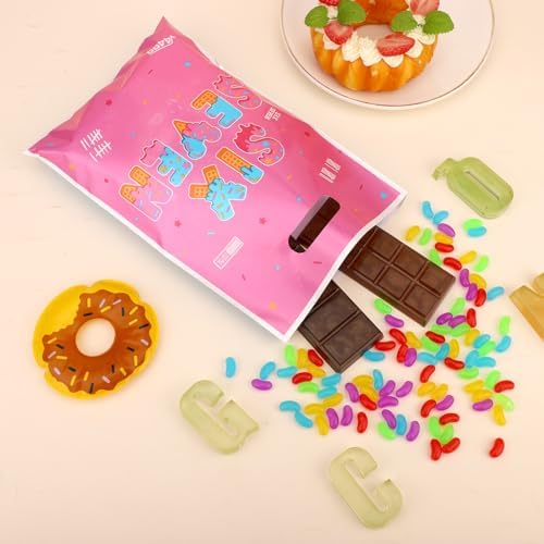 Bolsas de Regalo Fukaisu 50pcs para Cumpleaños 6 y 7, Favoritos de Fiesta con Diseño Doble Cara, Azul-Rosa, Perfectas para Dulces y Sorpresas - imagen 3