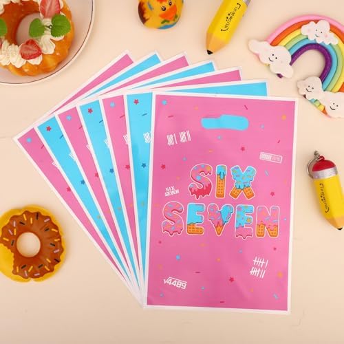 Bolsas de Regalo Fukaisu 50pcs para Cumpleaños 6 y 7, Favoritos de Fiesta con Diseño Doble Cara, Azul-Rosa, Perfectas para Dulces y Sorpresas - imagen 6