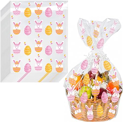 Bolsas de Celofán AnapoliZ | (10 Pzs) Extra Grande 24” x 30” | Bolsas de Celofán Cristalinas de 2.5 Mil para Regalos de Pascua y Cestas de Conejo y - imagen 1