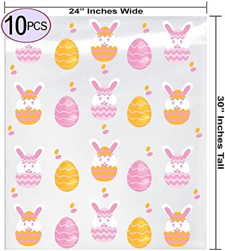 Bolsas de Celofán AnapoliZ | (10 Pzs) Extra Grande 24” x 30” | Bolsas de Celofán Cristalinas de 2.5 Mil para Regalos de Pascua y Cestas de Conejo y - imagen 2