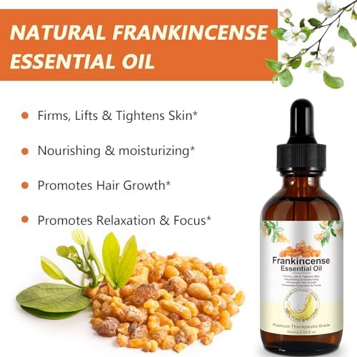 Aceite Esencial de Incienso 60 ml - 100% Puro y Natural, Ideal para Cuidado Personal, Piel, Rostro, Cabello, Alivio de Malestar, Relajación y Masaje, - imagen 2