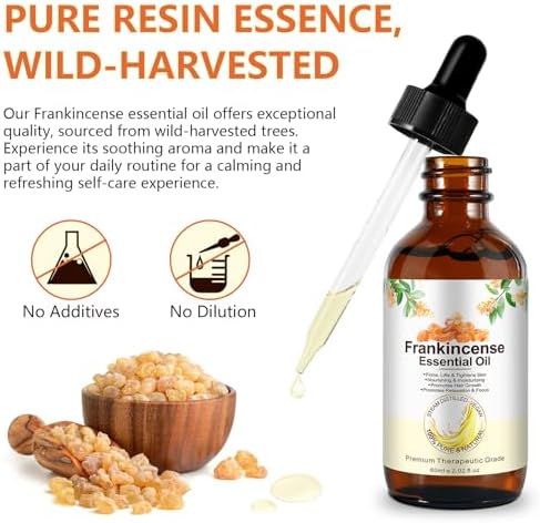 Aceite Esencial de Incienso 60 ml - 100% Puro y Natural, Ideal para Cuidado Personal, Piel, Rostro, Cabello, Alivio de Malestar, Relajación y Masaje, - imagen 7