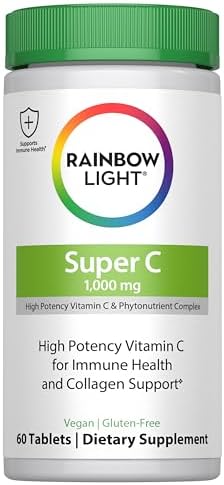 Rainbow Light Vitamina C 1,000mg | 60 Tabletas | Alta Potencia, Super C y Complejo de Fitonutrientes | Salud Inmunológica y Soporte de Colágeno | - imagen 1