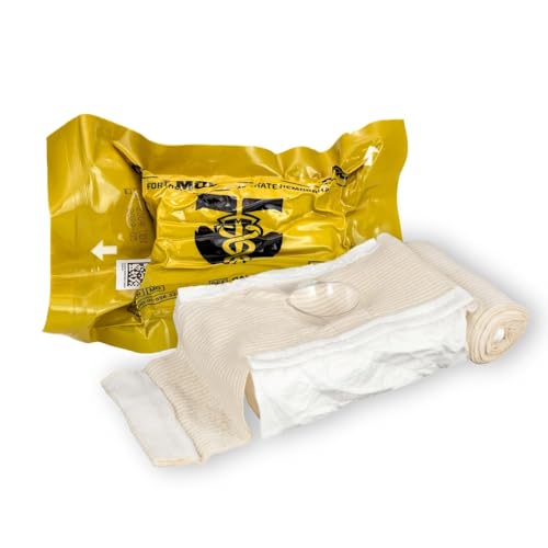 Venda Modular de Trauma OLAES, 4″ Empacada en Plano (No Enrollada), 1 Paquete – Vendaje de Compresión con Copa de Presión, Vendaje de Emergencia Sin - imagen 1
