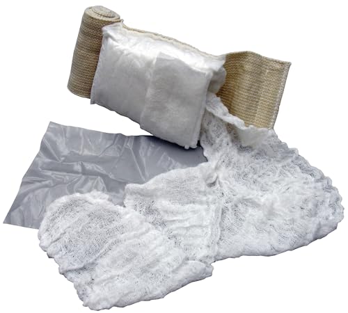 Venda Modular de Trauma OLAES, 4″ Empacada en Plano (No Enrollada), 1 Paquete – Vendaje de Compresión con Copa de Presión, Vendaje de Emergencia Sin - imagen 3