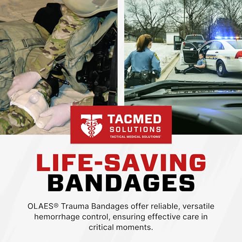 Venda Modular de Trauma OLAES, 4″ Empacada en Plano (No Enrollada), 1 Paquete – Vendaje de Compresión con Copa de Presión, Vendaje de Emergencia Sin - imagen 8