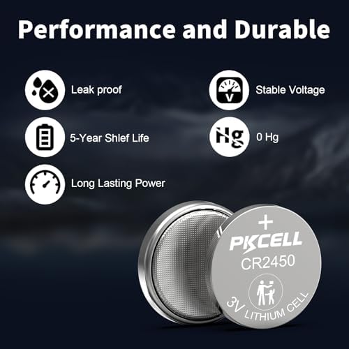 Batería PKCELL CR2450 de 3V, Paquete de 8, Litio de Alta Capacidad, Larga Duración, Libre de Mercurio - imagen 2
