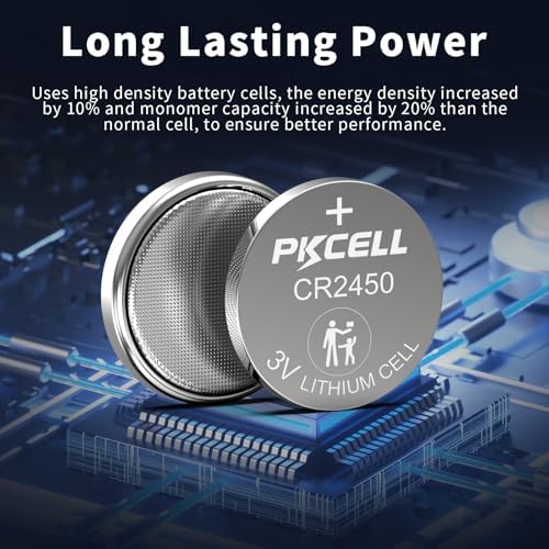 Batería PKCELL CR2450 de 3V, Paquete de 8, Litio de Alta Capacidad, Larga Duración, Libre de Mercurio - imagen 3