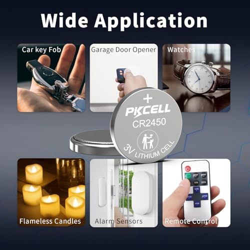 Batería PKCELL CR2450 de 3V, Paquete de 8, Litio de Alta Capacidad, Larga Duración, Libre de Mercurio - imagen 6