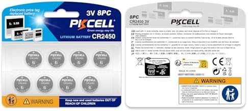 Batería PKCELL CR2450 de 3V, Paquete de 8, Litio de Alta Capacidad, Larga Duración, Libre de Mercurio - imagen 7