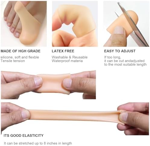 Paquete de 8 Protectores de Silicón para Dedos Grandes para Mujeres y Hombres (Capuchones y Protectores) para Aliviar Uñas Encarnadas, Callos y - imagen 3