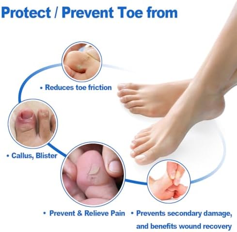 Paquete de 8 Protectores de Silicón para Dedos Grandes para Mujeres y Hombres (Capuchones y Protectores) para Aliviar Uñas Encarnadas, Callos y - imagen 5