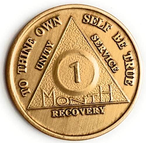 Medallón AA Tradicional de 1 Mes con Centro Elevado - Chip de Sobriedad de 30 Días - imagen 1
