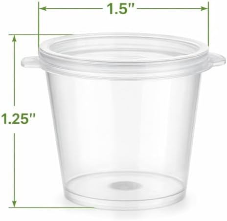 Vasos de Plástico Transparentes GSP de 1oz con Tapa Plegable – A Prueba de Fugas, Apilables y Duraderos para Preparación de Comidas, Salsas, - imagen 8