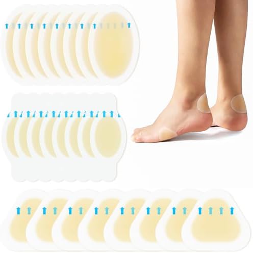 Curitas para Ampollas en Pies, Almohadillas de Gel - 24 Piezas, Vendajes Hidrocoloides Resistentes al Agua para Talón, Dedo y Pie - Paquete Variado - imagen 1