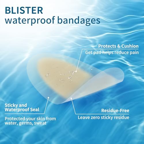 Curitas para Ampollas en Pies, Almohadillas de Gel - 24 Piezas, Vendajes Hidrocoloides Resistentes al Agua para Talón, Dedo y Pie - Paquete Variado - imagen 2