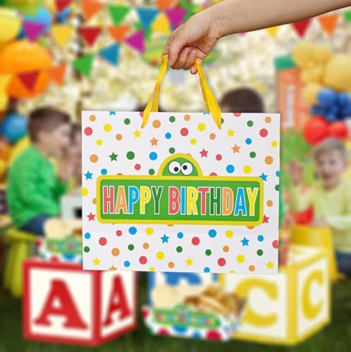 Set de Bolsas de Regalo de Fiesta de Amigos de Caricatura de 13 con Tarjeta de Felicitación y Papel de Seda, Verde, Azul y Rojo, Ideal para - imagen 6