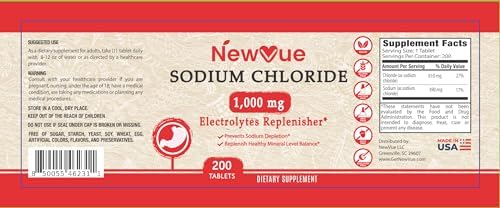 Tabletas de Cloruro de Sodio NewVue 1000mg, 200 Tabletitas - Tabletas de Sal, Sin OGM, Sin Gluten - imagen 5