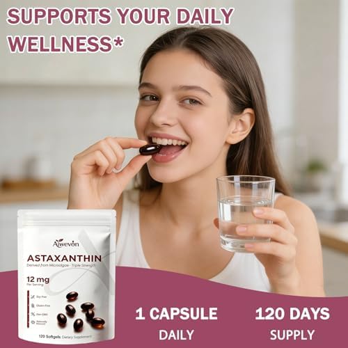 Suplemento de Astaxantina 12mg en Softgels, Astaxantina Natural de Microalgas con Aceite MCT para Mejor Absorción, Antioxidante Potente para Piel, - imagen 2