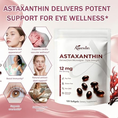 Suplemento de Astaxantina 12mg en Softgels, Astaxantina Natural de Microalgas con Aceite MCT para Mejor Absorción, Antioxidante Potente para Piel, - imagen 4