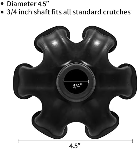 Puntas de Bastón de 3/4 Pulgadas, Soporte de Goma para Bastones, Base de Goma Resistente, 6 Pies para Bastones y Bastones Plegables - imagen 2