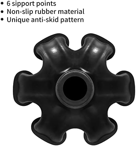 Puntas de Bastón de 3/4 Pulgadas, Soporte de Goma para Bastones, Base de Goma Resistente, 6 Pies para Bastones y Bastones Plegables - imagen 4