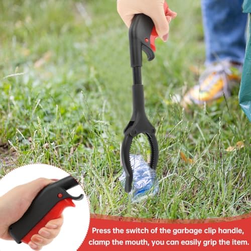 Herramienta de Agarre de Basura 4 piezas 30 cm 12 pulgadas, Pinza Ligera y Portátil para Recoger Basura, Ideal para Adultos y Personas Mayores, Negro - imagen 3