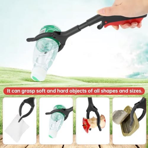 Herramienta de Agarre de Basura 4 piezas 30 cm 12 pulgadas, Pinza Ligera y Portátil para Recoger Basura, Ideal para Adultos y Personas Mayores, Negro - imagen 5