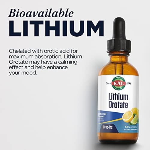 KAL Lithium Orotate Dropins, Quelados | Apoyo para el Ánimo y Relajación | Sabor Natural a Limón y Lima | 2oz, Aprox. 60 Porciones - imagen 5